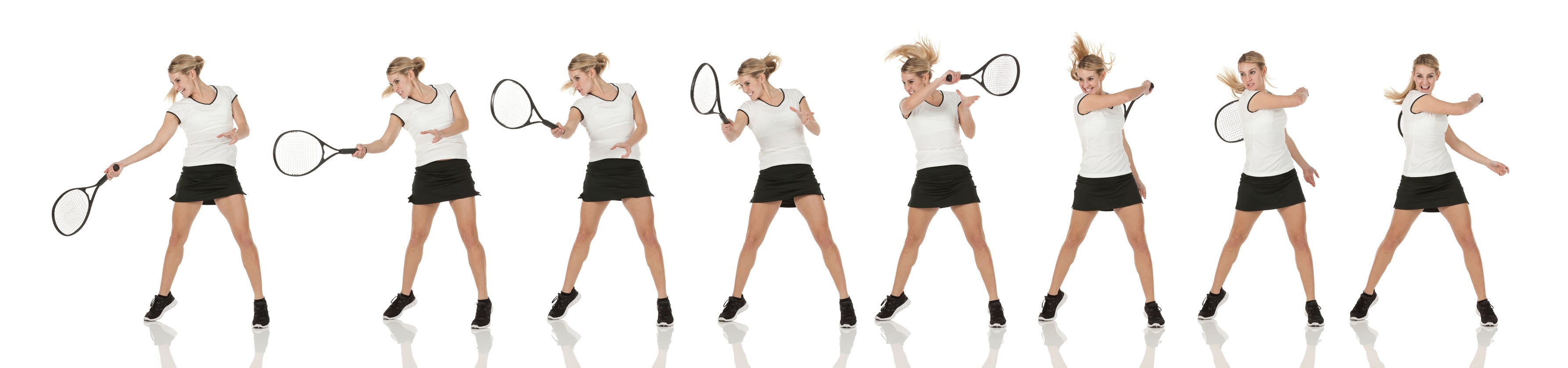 Woman in a tennis skirt and another in a tennis dress on court — tennis skirts vs. tennis dresses style guide by The Court Society