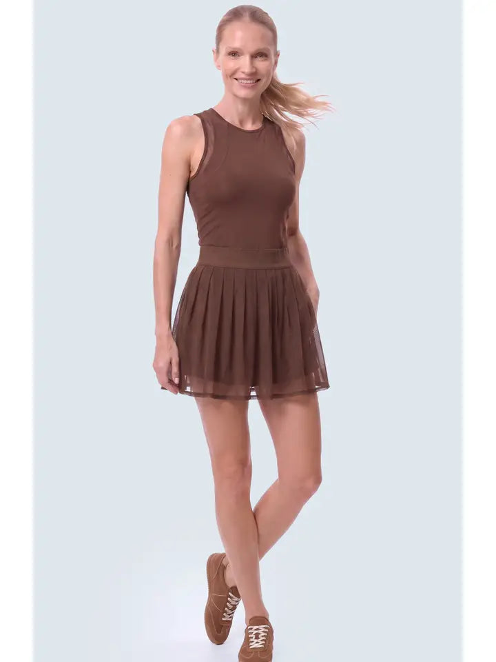 Lucky In Love Women's Next Level Tennis Dress – Mocha