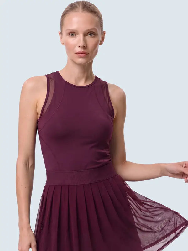 Lucky In Love Women's Next Level Tennis Dress – Wine