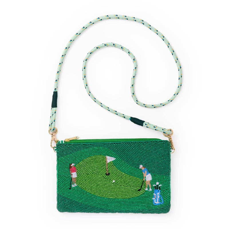 INK + ALLOY - Leila Golf Seed Bead Clutch With Strap