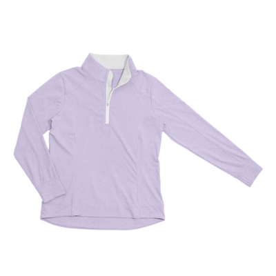 Birdie & Ace Sunrise Quarter-Zip in Lilac — fabric detail