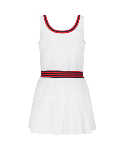 Club and Court - Ashby Dress: Red and Navy Stripe