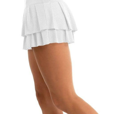 Lucky In Love Wavy Pleat Tier Tennis Skirt in White — additional view