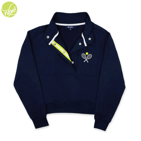 Ame & Lulu - Warmup Pullover – Navy Classic Racquets