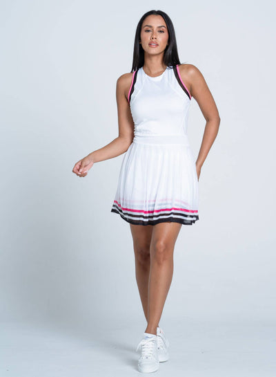 Lucky In Love Next Level Tennis Dress in White & Black — additional view
