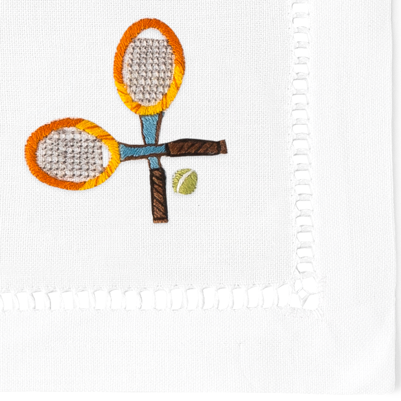 Henry Handwork - Tennis Cocktail Napkins | Mixed Set of 4