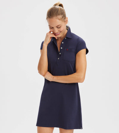 RNWK Club Tennis Polo in Navy — back view