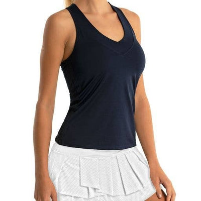 Lucky In Love Wavy Pleat Tier Tennis Skirt in White — back view
