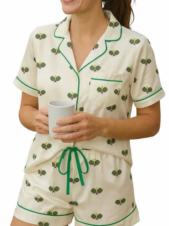 Runway Athletics - Pickleball Pajama Satin Short Set 