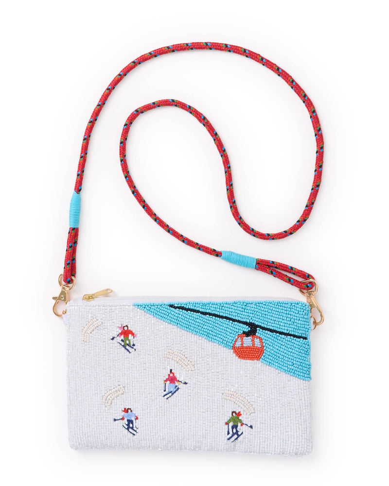 INK + ALLOY - Leila Skier Seed Bead Clutch With Strap