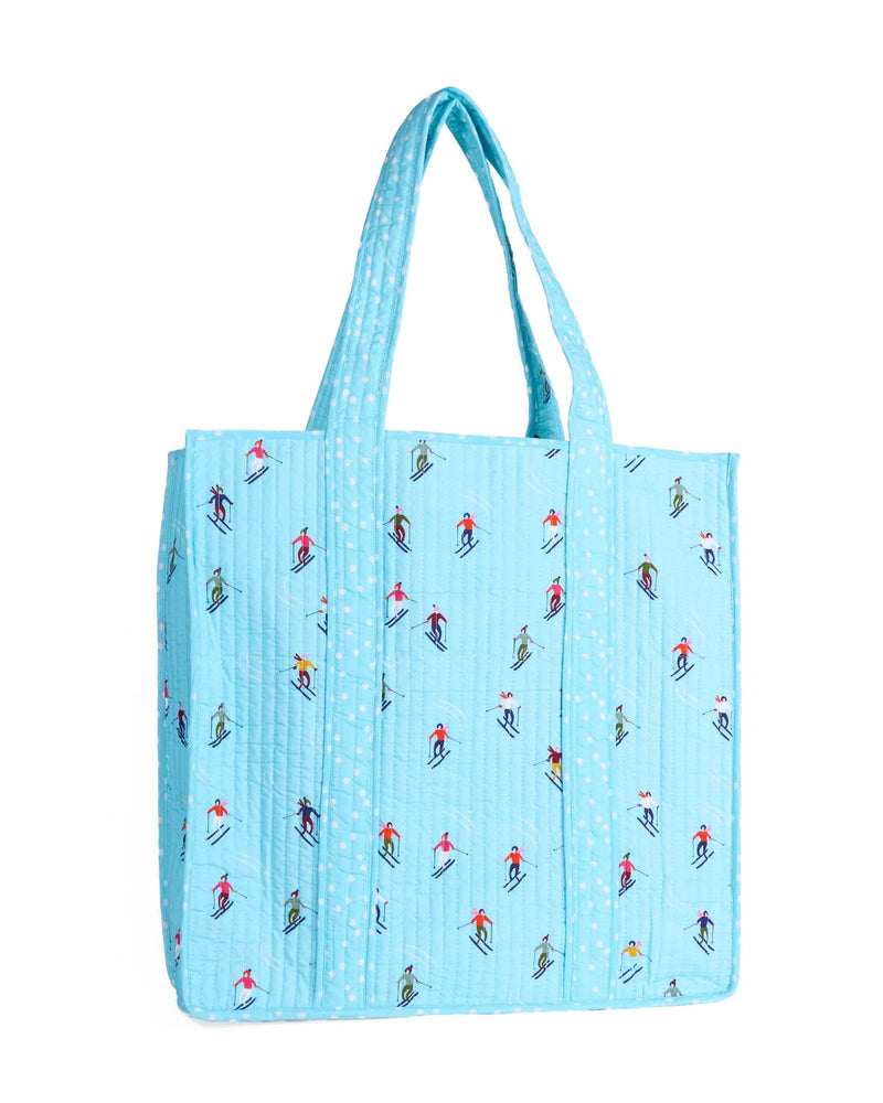 INK + ALLOY - Evie Skier Reversible Quilted Tote Bag Light Blue