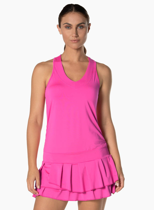 Lucky In Love In It to Win It Tennis Dress – Shocking Pink