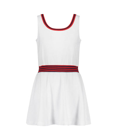 Club and Court - Ashby Dress: Red and Navy Stripe
