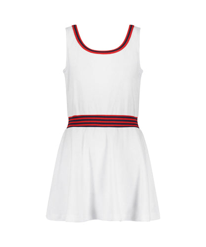 Club and Court - Ashby Dress: Red and Navy Stripe