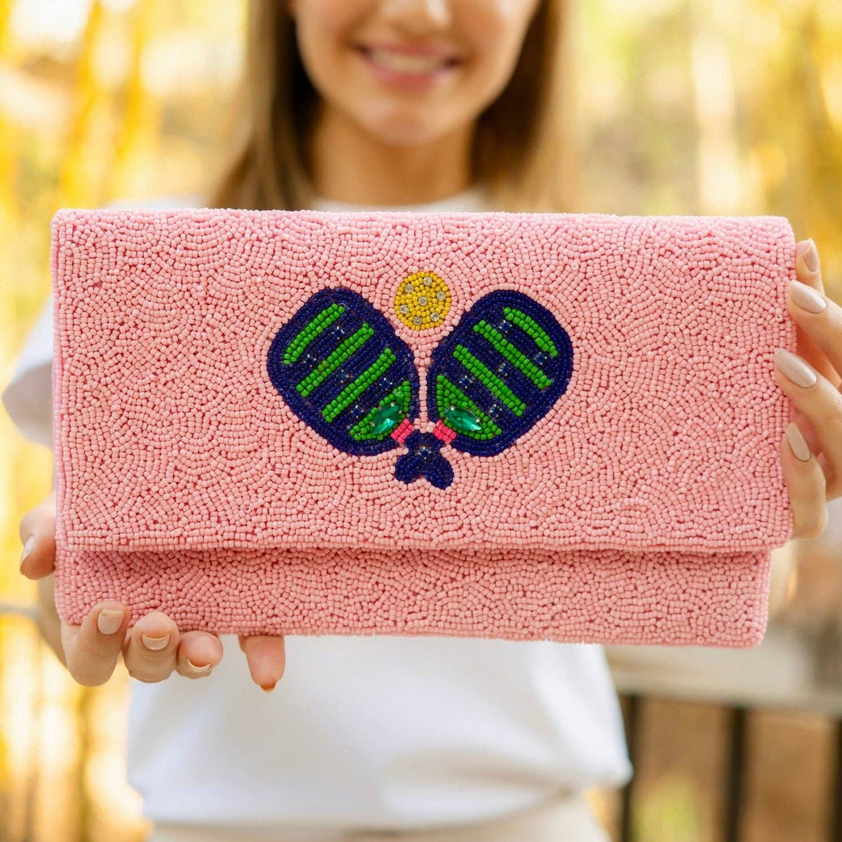 Twine and Love - Pickleball Beaded Clutch Purse