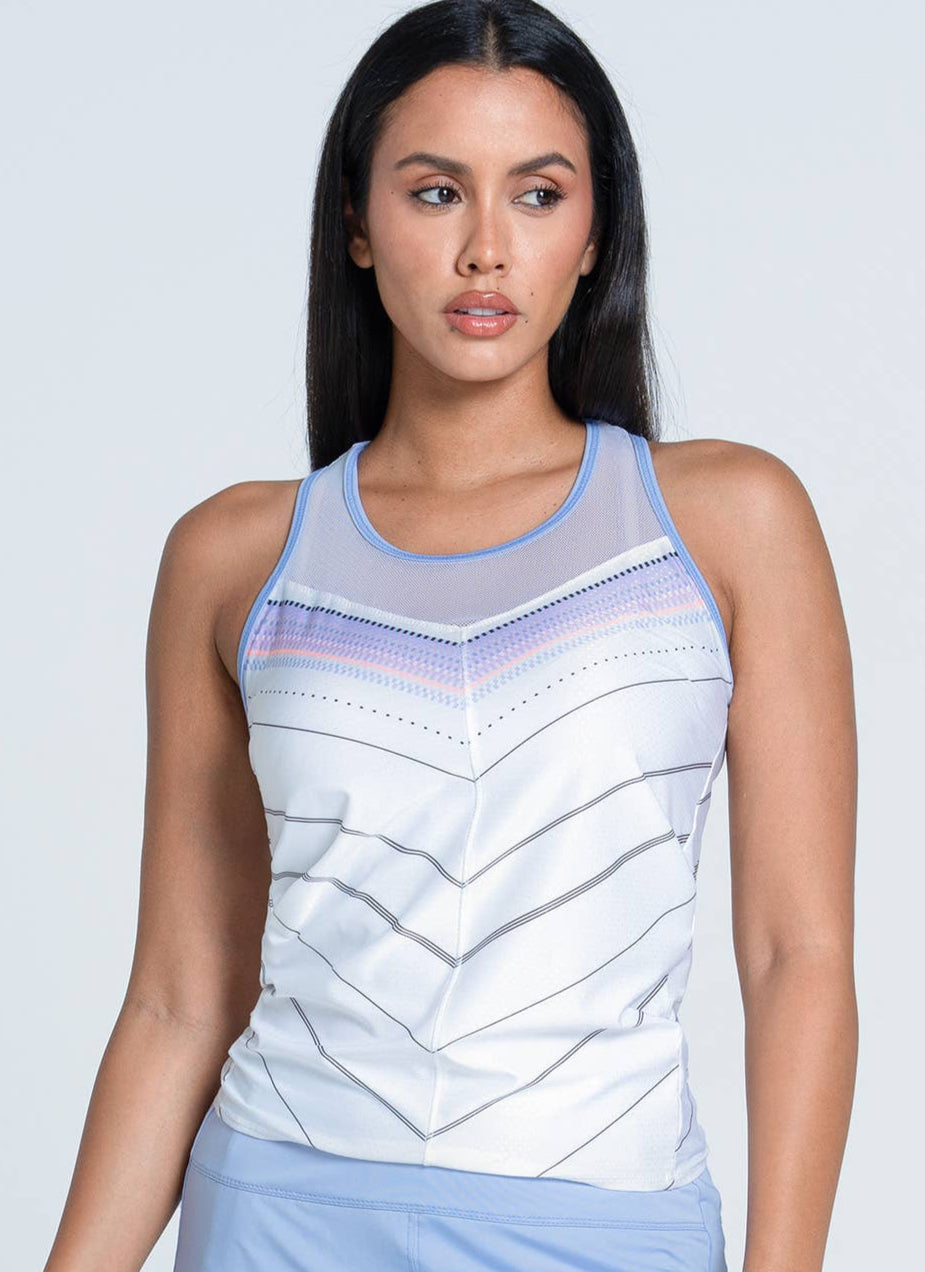 Lucky In Love Chevron Tie-Back Tank — Lavender