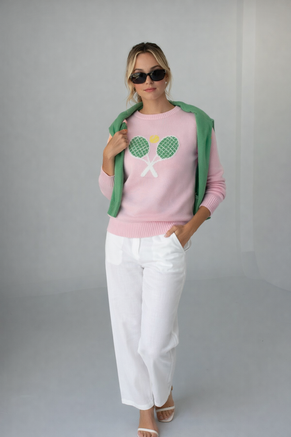 Pink Pineapple - Classic Tennis Sweater in Pink