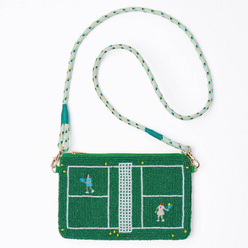 INK + ALLOY - Leila Tennis Seed Bead Clutch With Strap
