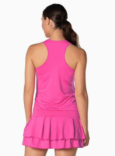 Lucky In Love In It to Win It Tennis Dress in Shocking Pink — detail view